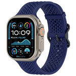 Bracelet de montre en silicone respirant xDfind, compatible avec Apple Watch 42/44/45/46/49 mm et Apple Watch 38/40/41/S10 42 mm.