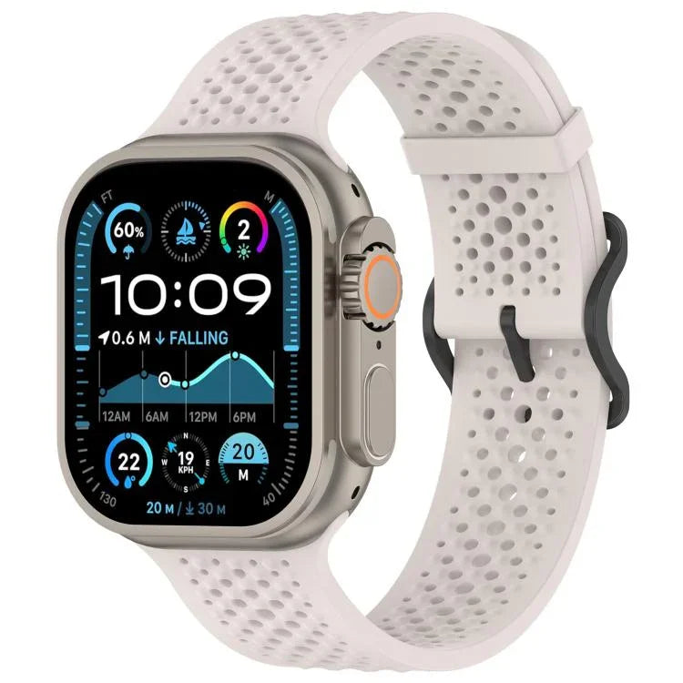 Bracelet de montre en silicone respirant xDfind, compatible avec Apple Watch 42/44/45/46/49 mm et Apple Watch 38/40/41/S10 42 mm.