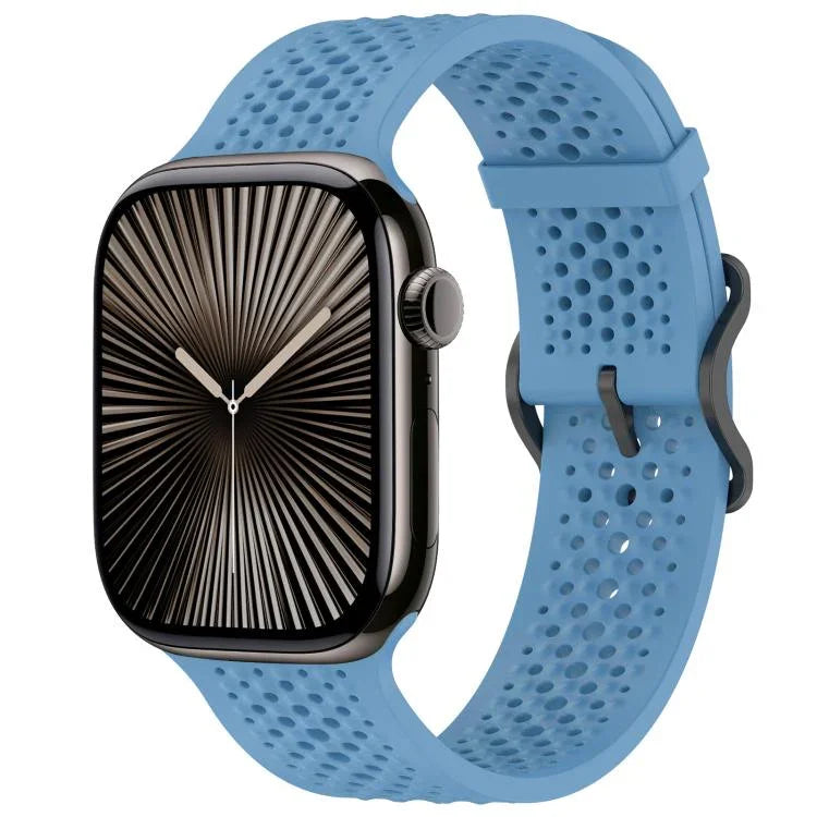 Bracelet de montre en silicone respirant xDfind, compatible avec Apple Watch 42/44/45/46/49 mm et Apple Watch 38/40/41/S10 42 mm.