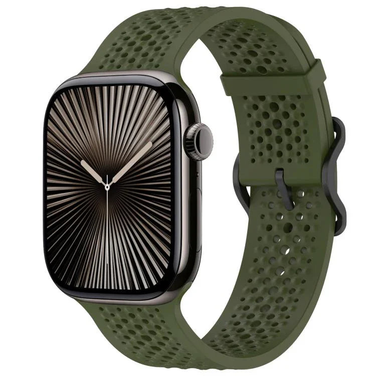 Bracelet de montre en silicone respirant xDfind, compatible avec Apple Watch 42/44/45/46/49 mm et Apple Watch 38/40/41/S10 42 mm.