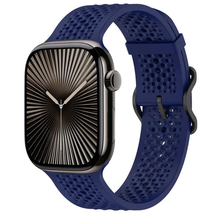 Bracelet de montre en silicone respirant xDfind, compatible avec Apple Watch 42/44/45/46/49 mm et Apple Watch 38/40/41/S10 42 mm.