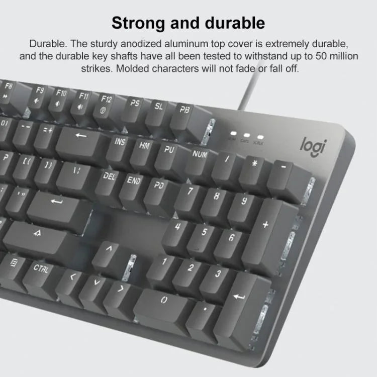 Clavier mécanique filaire Logitech K845 rétroéclairé, longueur de câble : 1,8 m, axe Longhua marron, axe Longhua rouge
