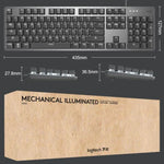 Clavier mécanique filaire Logitech K845 rétroéclairé, longueur de câble : 1,8 m, axe Longhua marron, axe Longhua rouge