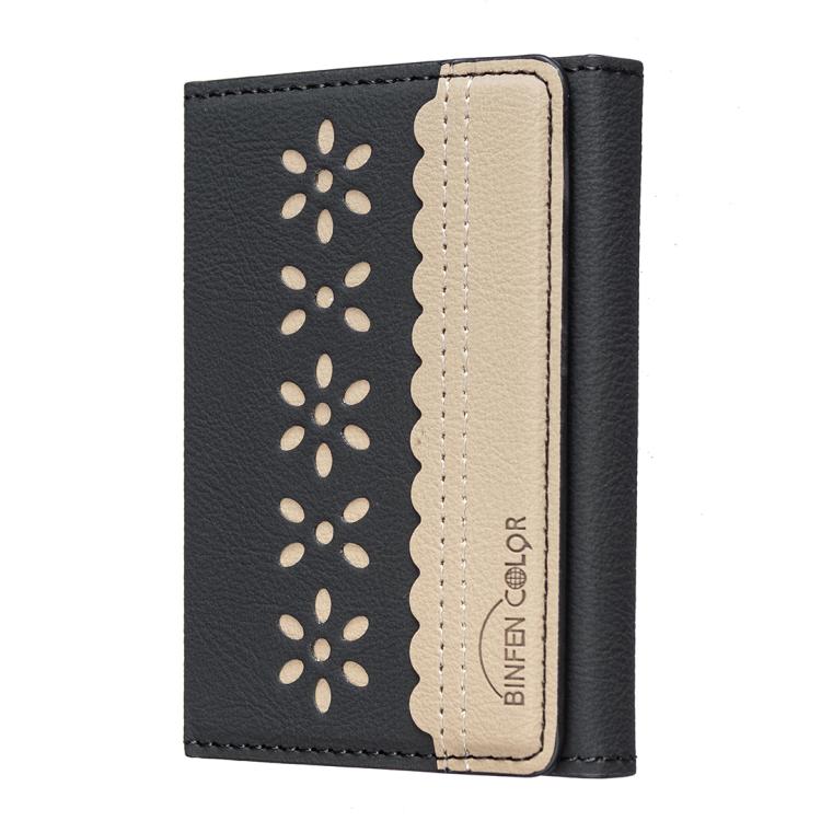BFK25 BINFEN Fleurs Colorées Magsafe Sac de Cartes Magnétique en Cuir