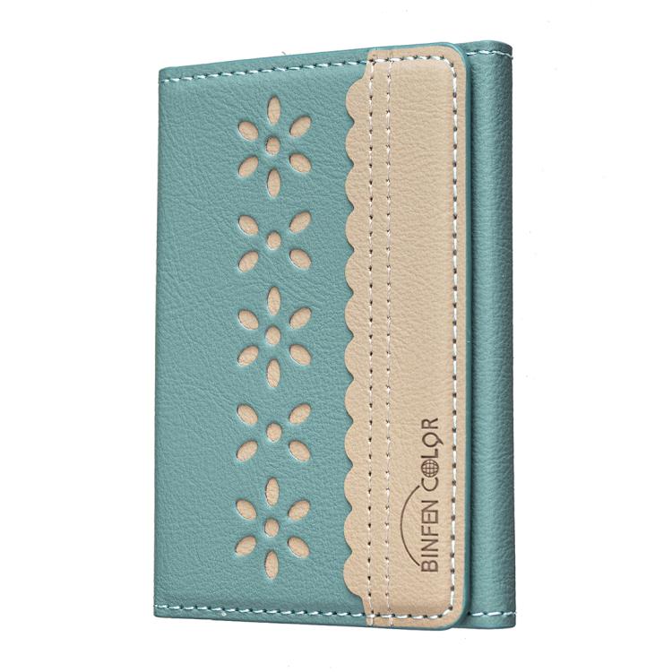 BFK25 BINFEN Fleurs Colorées Magsafe Sac de Cartes Magnétique en Cuir