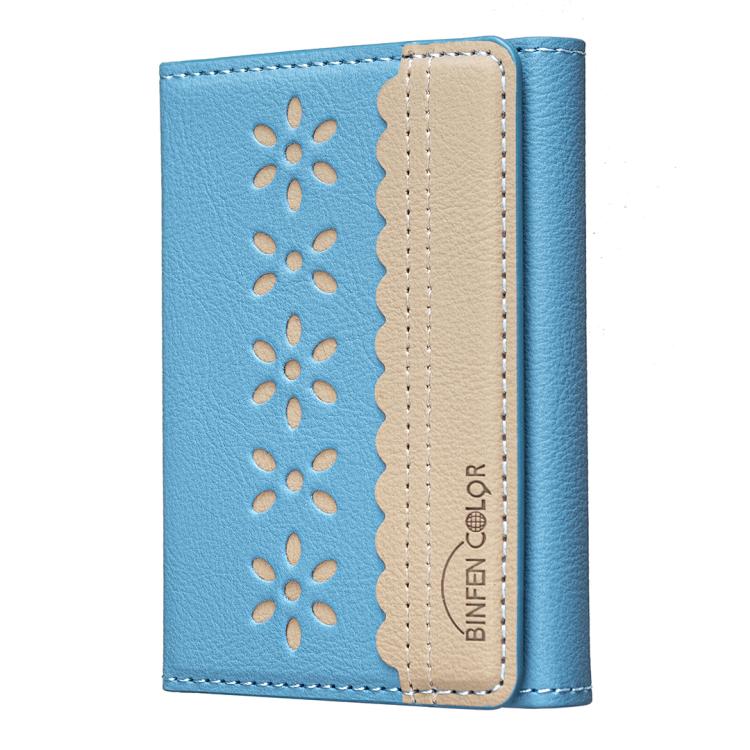 BFK25 BINFEN Fleurs Colorées Magsafe Sac de Cartes Magnétique en Cuir