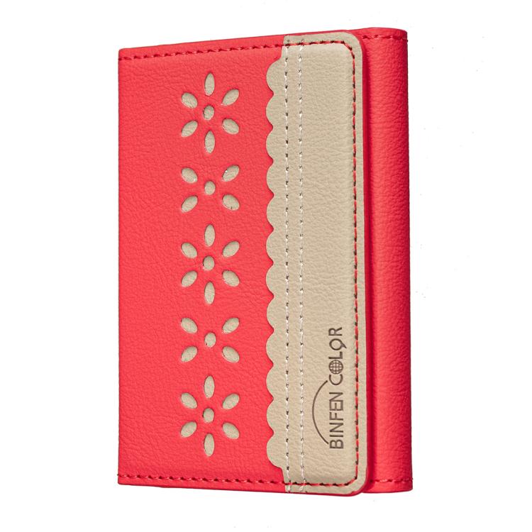 BFK25 BINFEN Fleurs Colorées Magsafe Sac de Cartes Magnétique en Cuir