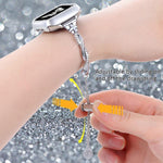 Bracelet de montre xDfind Twist en métal et diamants, compatible avec Apple Watch 42/44/45/46/49 mm et Apple Watch 38/40/41/S10 42 mm.