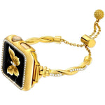 Bracelet de montre xDfind Twist en métal et diamants, compatible avec Apple Watch 42/44/45/46/49 mm et Apple Watch 38/40/41/S10 42 mm.