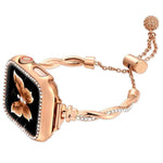 Bracelet de montre xDfind Twist en métal et diamants, compatible avec Apple Watch 42/44/45/46/49 mm et Apple Watch 38/40/41/S10 42 mm.