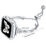 Bracelet de montre xDfind Twist en métal et diamants, compatible avec Apple Watch 42/44/45/46/49 mm et Apple Watch 38/40/41/S10 42 mm.