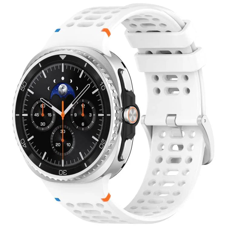 xDfind Bracelet de montre en silicone respirant avec boucle ardillon en alliage d'argent, pour Samsung Galaxy Watch8 / Watch8 Classic