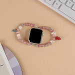 Bracelet de montre à perles en pierre œil de chat, compatible avec Apple Watch 46 mm / 49 mm / 45 mm / 44 mm et Apple Watch 42 mm / 41 mm / 40 mm / 38 mm