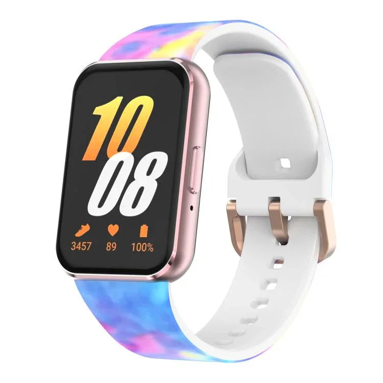 Bracelet de montre en silicone imprimé avec boucle dorée xDfind, pour Samsung Galaxy Fit3