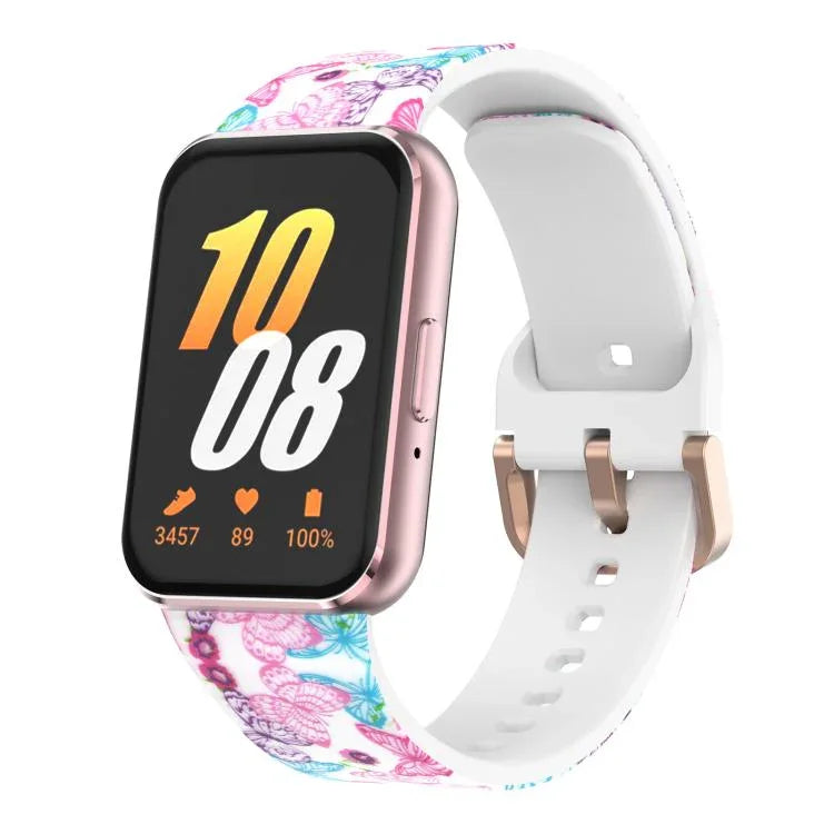 Bracelet de montre en silicone imprimé avec boucle dorée xDfind, pour Samsung Galaxy Fit3