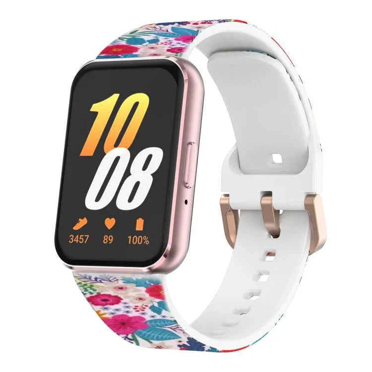 Bracelet de montre en silicone imprimé avec boucle dorée xDfind, pour Samsung Galaxy Fit3