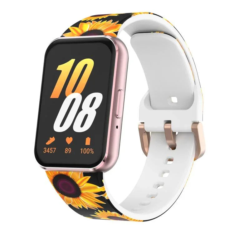 Bracelet de montre en silicone imprimé avec boucle dorée xDfind, pour Samsung Galaxy Fit3