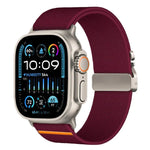 Bracelet de montre extensible en nylon avec boucle parachute xDfind, compatible avec Apple Watch 42/44/45/46/49 mm et Apple Watch 38/40/41/S10 42 mm.