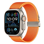 Bracelet de montre extensible en nylon avec boucle parachute xDfind, compatible avec Apple Watch 42/44/45/46/49 mm et Apple Watch 38/40/41/S10 42 mm.