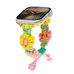 Bracelet de montre à cordon en corde de chanvre tressée à fleurs, compatible avec Apple Watch 46 mm / 49 mm / 45 mm / 44 mm et Apple Watch 42 mm / 41 mm / 40 mm / 38 mm.