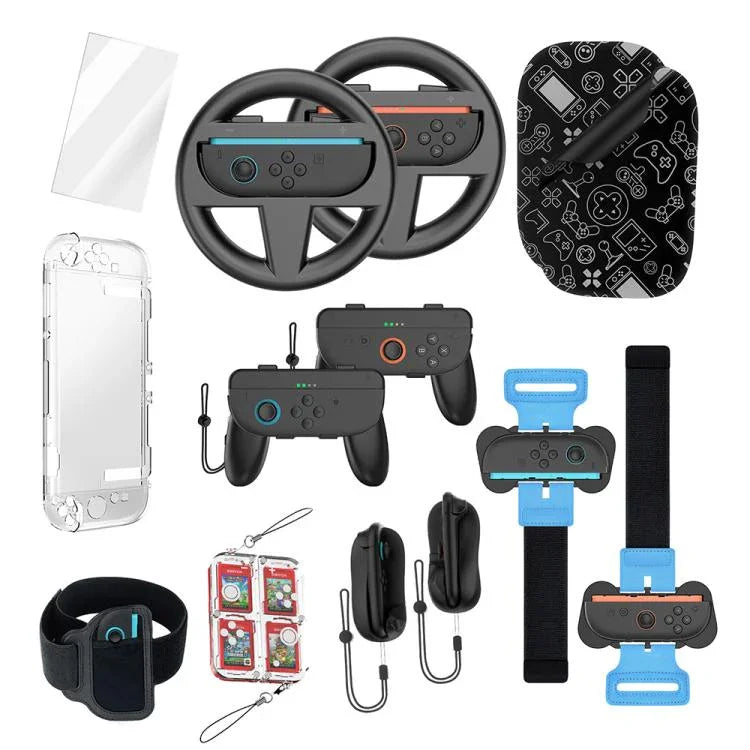 JYS NS2317 Kit de manettes de jeu de sport 14-en-1 avec capteur de mouvement, JYS 14 en 1