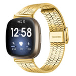 xDfind Seven Beads Buckle Stainless Steel Watch Band, For Fitbit Versa 4 / 3 / Sense 2 / Sense