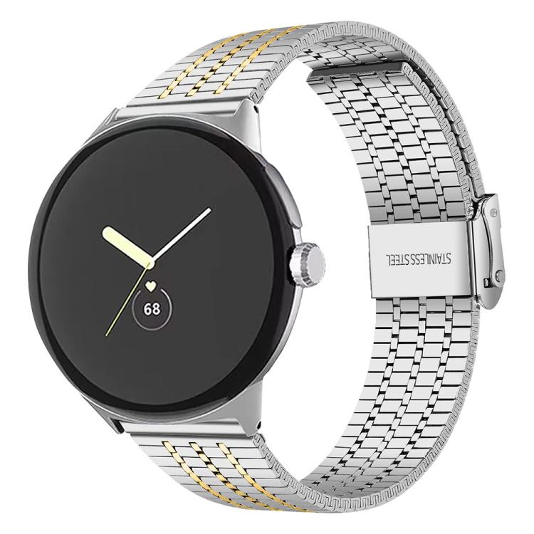 Bracelet de montre en acier inoxydable à boucle sept perles xDfind, pour Google Pixel Watch 4 / Watch 3 45 mm, pour Google Pixel Watch 4 / 3 / 2 / 1 41 mm