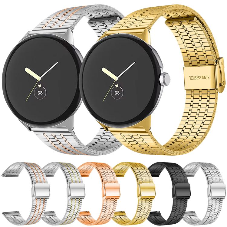 Bracelet de montre en acier inoxydable à boucle sept perles xDfind, pour Google Pixel Watch 4 / Watch 3 45 mm, pour Google Pixel Watch 4 / 3 / 2 / 1 41 mm