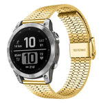 xDfind Seven Beads Buckle Stainless Steel Watch Band, For Garmin Fenix 8 / 7X / 6X / 5X 26mm, For Garmin Fenix 8 / 7 / 6 / 5 22mm