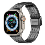 Bracelet de montre xDfind à sept perles en acier inoxydable, compatible avec Apple Watch 42/44/45/46/49 mm et Apple Watch 38/40/41/S10 42 mm.