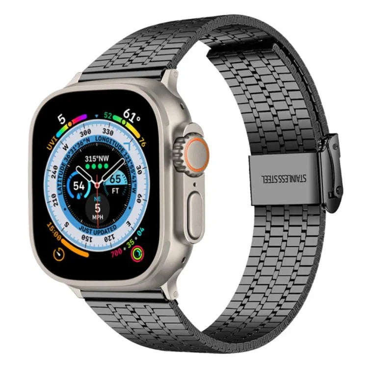 Bracelet de montre xDfind à sept perles en acier inoxydable, compatible avec Apple Watch 42/44/45/46/49 mm et Apple Watch 38/40/41/S10 42 mm.