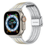 Bracelet de montre xDfind à sept perles en acier inoxydable, compatible avec Apple Watch 42/44/45/46/49 mm et Apple Watch 38/40/41/S10 42 mm.