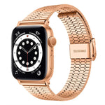 Bracelet de montre xDfind à sept perles en acier inoxydable, compatible avec Apple Watch 42/44/45/46/49 mm et Apple Watch 38/40/41/S10 42 mm.
