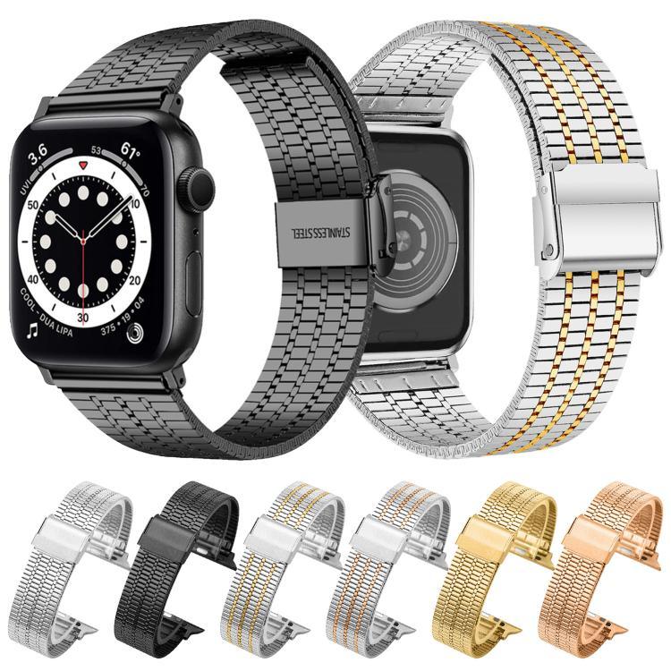 Bracelet de montre xDfind à sept perles en acier inoxydable, compatible avec Apple Watch 42/44/45/46/49 mm et Apple Watch 38/40/41/S10 42 mm.