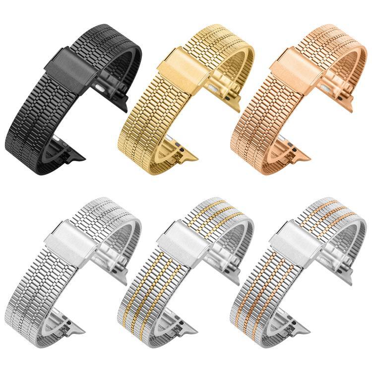 Bracelet de montre xDfind à sept perles en acier inoxydable, compatible avec Apple Watch 42/44/45/46/49 mm et Apple Watch 38/40/41/S10 42 mm.