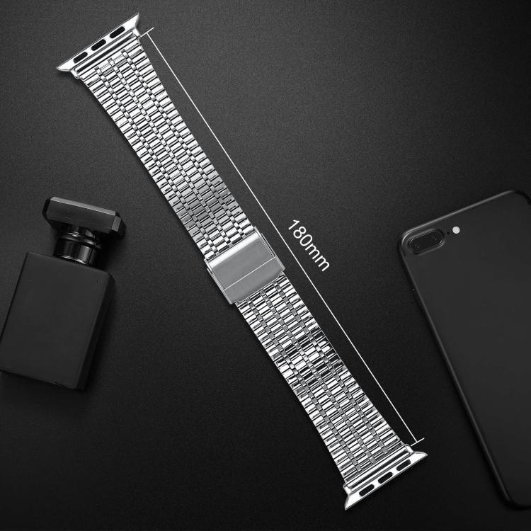 Bracelet de montre xDfind à sept perles en acier inoxydable, compatible avec Apple Watch 42/44/45/46/49 mm et Apple Watch 38/40/41/S10 42 mm.
