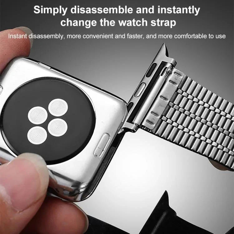 Bracelet de montre xDfind à sept perles en acier inoxydable, compatible avec Apple Watch 42/44/45/46/49 mm et Apple Watch 38/40/41/S10 42 mm.