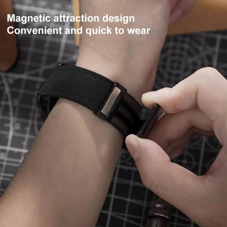 xDfind Crazy Horse Pattern Silicone Skin Magnetic Buckle Watch Band, 18mm, 20mm, 22mm