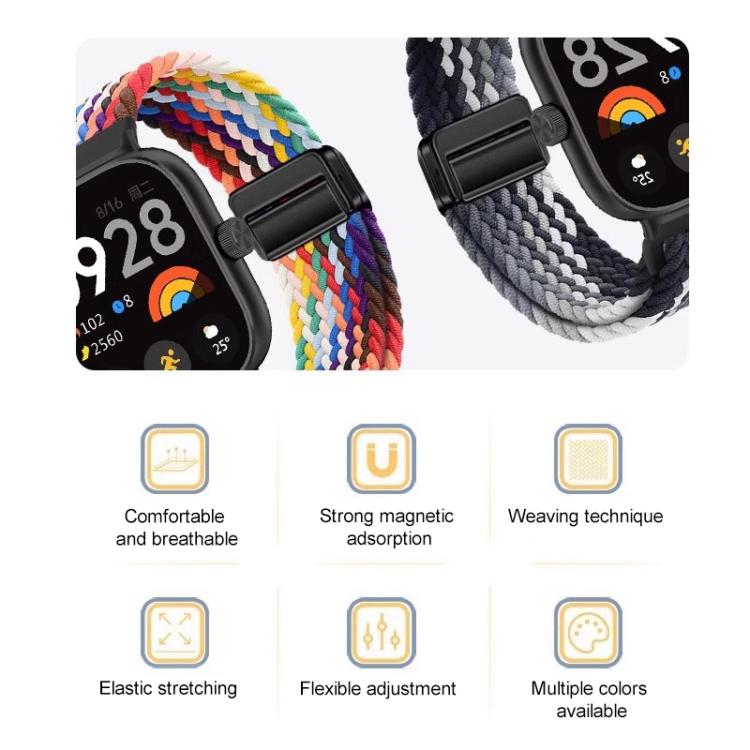 xDfind Magnetic Buckle Nylon Braid Loop Watch Band, For Xiaomi Band 9 Pro/8 Pro/Redmi Watch6/5/4
