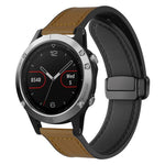 xDfind Crazy Horse Pattern Silicone Skin Magnetic Buckle Watch Band, For Garmin Fenix 8 / 7X / 6X / 5X 26mm, For Garmin Fenix 8 / 7 / 6 / 5 22mm