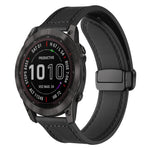 xDfind Crazy Horse Pattern Silicone Skin Magnetic Buckle Watch Band, For Garmin Fenix 8 / 7X / 6X / 5X 26mm, For Garmin Fenix 8 / 7 / 6 / 5 22mm