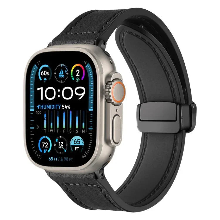 Bracelet de montre xDfind en silicone à motif Crazy Horse avec boucle magnétique, compatible avec Apple Watch 42/44/45/46/49 mm et Apple Watch 38/40/41/S10 42 mm.