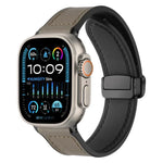 Bracelet de montre xDfind en silicone à motif Crazy Horse avec boucle magnétique, compatible avec Apple Watch 42/44/45/46/49 mm et Apple Watch 38/40/41/S10 42 mm.