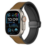 Bracelet de montre xDfind en silicone à motif Crazy Horse avec boucle magnétique, compatible avec Apple Watch 42/44/45/46/49 mm et Apple Watch 38/40/41/S10 42 mm.