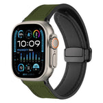 Bracelet de montre xDfind en silicone à motif Crazy Horse avec boucle magnétique, compatible avec Apple Watch 42/44/45/46/49 mm et Apple Watch 38/40/41/S10 42 mm.