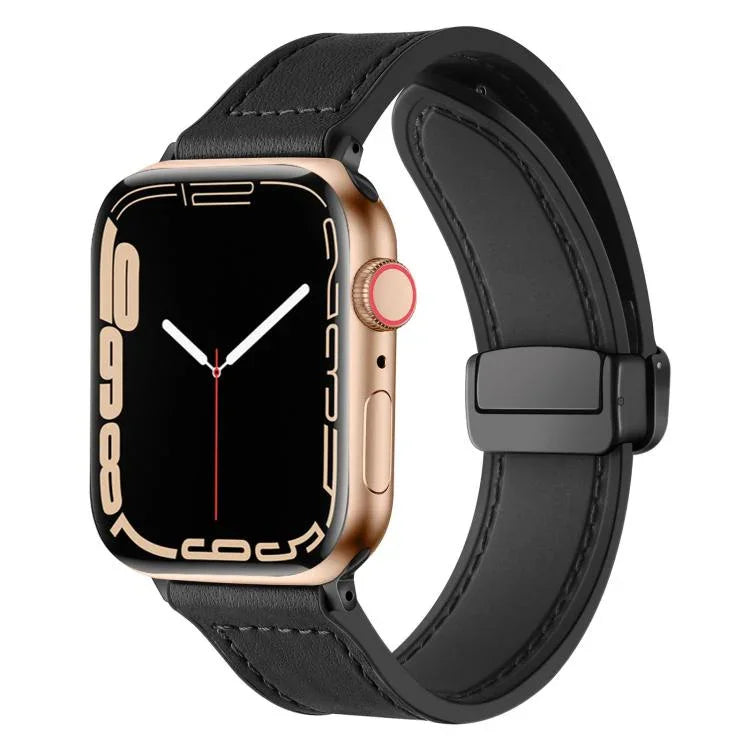 Bracelet de montre xDfind en silicone à motif Crazy Horse avec boucle magnétique, compatible avec Apple Watch 42/44/45/46/49 mm et Apple Watch 38/40/41/S10 42 mm.