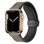 Bracelet de montre xDfind en silicone à motif Crazy Horse avec boucle magnétique, compatible avec Apple Watch 42/44/45/46/49 mm et Apple Watch 38/40/41/S10 42 mm.