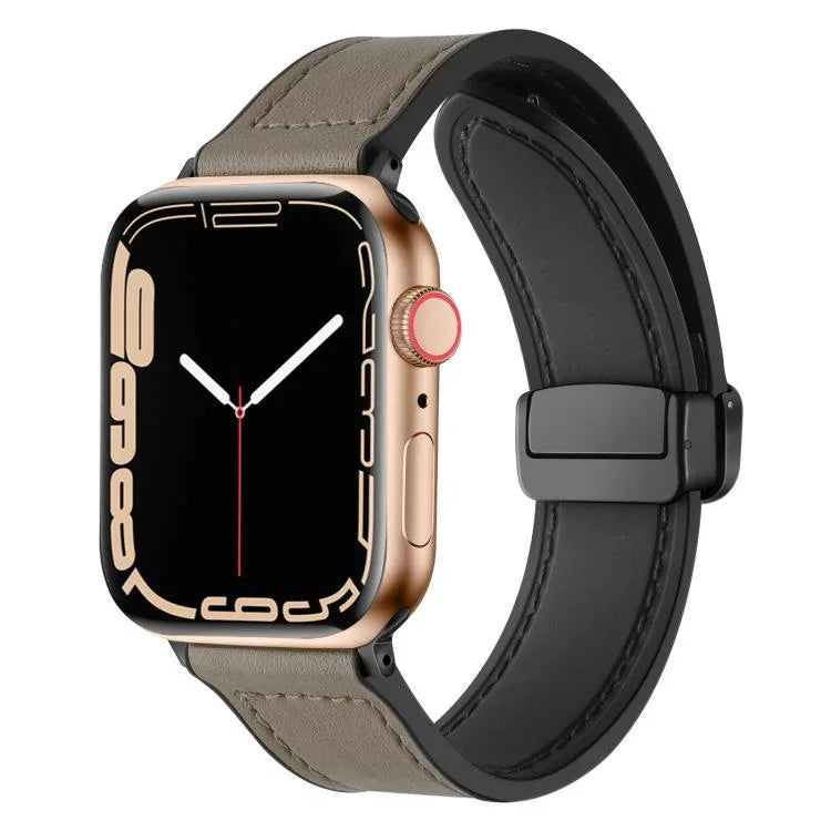 Bracelet de montre xDfind en silicone à motif Crazy Horse avec boucle magnétique, compatible avec Apple Watch 42/44/45/46/49 mm et Apple Watch 38/40/41/S10 42 mm.
