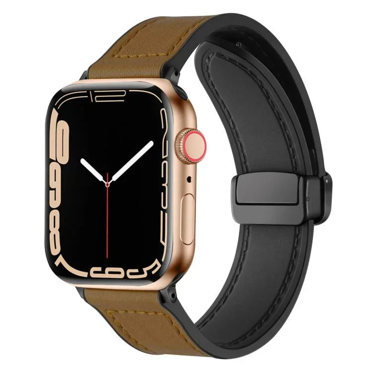 Bracelet de montre xDfind en silicone à motif Crazy Horse avec boucle magnétique, compatible avec Apple Watch 42/44/45/46/49 mm et Apple Watch 38/40/41/S10 42 mm.