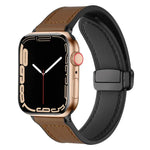 Bracelet de montre xDfind en silicone à motif Crazy Horse avec boucle magnétique, compatible avec Apple Watch 42/44/45/46/49 mm et Apple Watch 38/40/41/S10 42 mm.